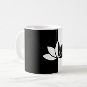 Elegant Black en White Lotus Flower Koffiemok (Voorkant links)