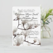 Elegant Black en White Magnolia Floral Waterverf Kaart (Staand voorkant)