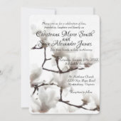 Elegant Black en White Magnolia Floral Waterverf Kaart (Voorkant)