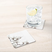 Elegant Black en White Magnolia Floral Waterverf Kartonnen Onderzetters (Insitu)