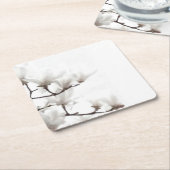 Elegant Black en White Magnolia Floral Waterverf Kartonnen Onderzetters (Schuin)