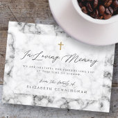 Elegant Black en White Marble Faux Cross Memorial Briefkaart
