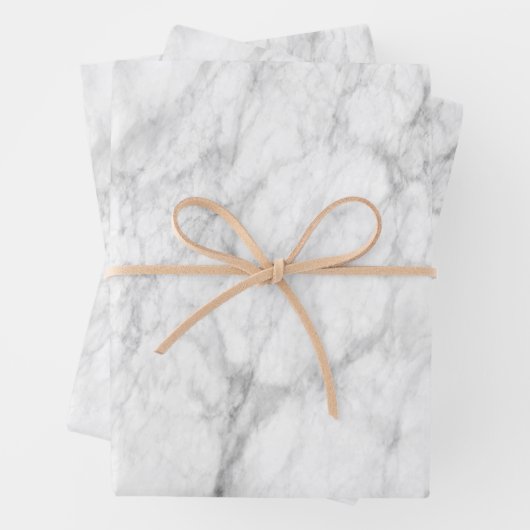 Elegant Black en White Marble Pattern Inpakpapier Vel (In situ)