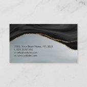 Elegant Black en white marmer en Gold Visitekaartje (Achterkant)