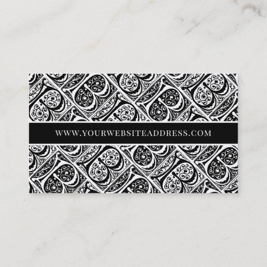 Elegant Black en White Medieval Letter B Business Visitekaartje (Achterkant)