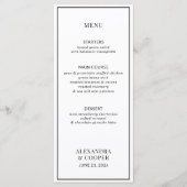 Elegant Black en White Menu (Voorkant)