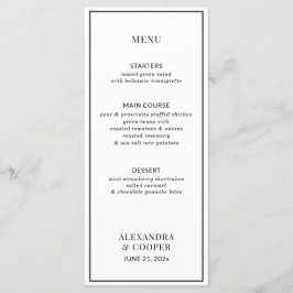 Elegant Black en White Menu