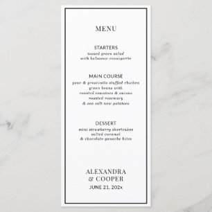Elegant Black en White Menu