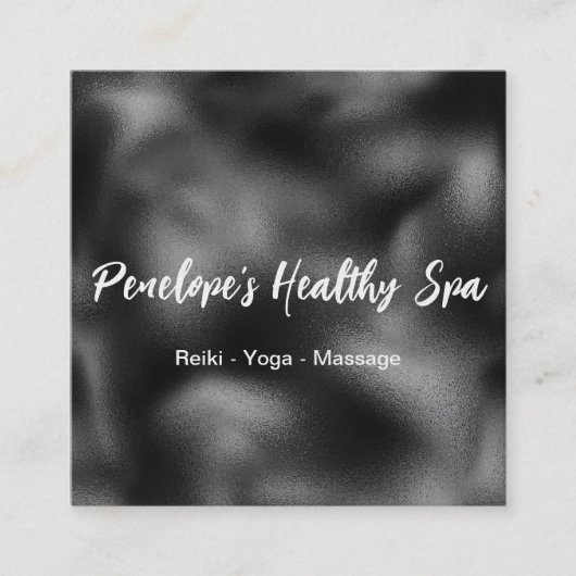 Elegant Black en White Minimalist Square Business Vierkante Visitekaartje (Voorkant)