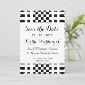 Elegant Black en White Modern Save The Date (Staand voorkant)