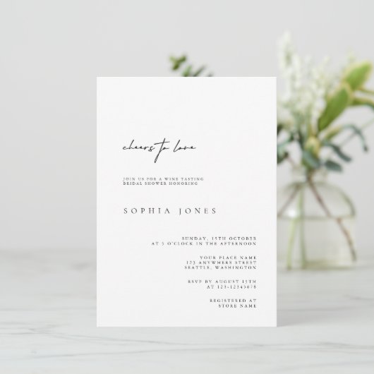 Elegant Black en White Modern Vrijgezellenfeest Kaart (Staand voorkant)