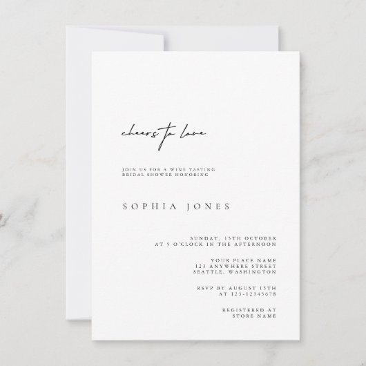 Elegant Black en White Modern Vrijgezellenfeest Kaart (Voorkant)