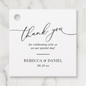 Elegant Black en White Monogram Dank je Bedankjes Labels (Voorkant)