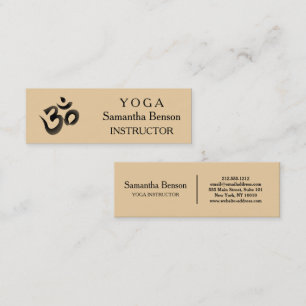 Elegant Black en White OM-symbool Yoga-instructeur Mini Visitekaartje