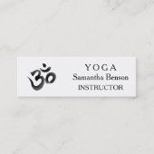 Elegant Black en White OM-symbool Yoga-instructeur Mini Visitekaartje (Voorkant)