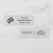 Elegant Black en White OM-symbool Yoga-instructeur Mini Visitekaartje (Voorkant / Achterkant)