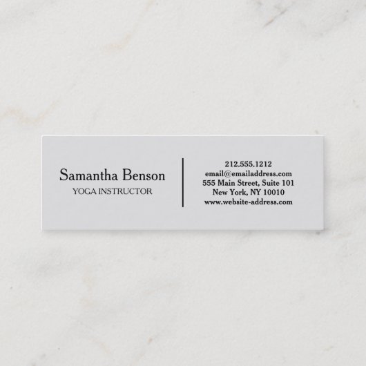 Elegant Black en White OM-symbool Yoga-instructeur Mini Visitekaartje (Achterkant)