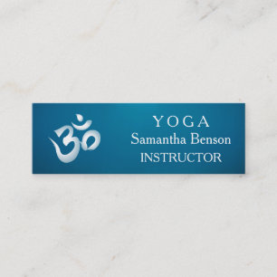 Elegant Black en White OM-symbool Yoga-instructeur Mini Visitekaartje