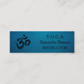 Elegant Black en White OM-symbool Yoga-instructeur Mini Visitekaartje (Voorkant)