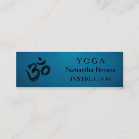 Elegant Black en White OM-symbool Yoga-instructeur Mini Visitekaartje (Voorkant)
