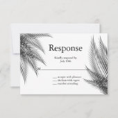 Elegant Black en White Palm Leaves RSVP (Voorkant)