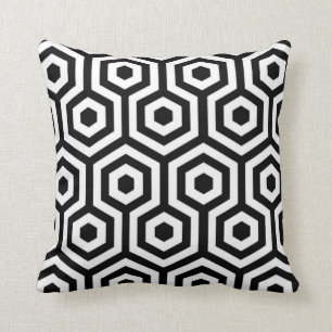 Elegant Black en White Pattern Pillow Kussen