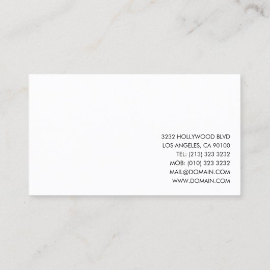 Elegant Black en White Pattern Visitekaartje (Achterkant)