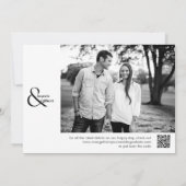 Elegant Black en White Photo Save the Date (Achterkant)