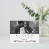 Elegant Black en White Photo Save the Date Aankondigingskaart (Staand voorkant)