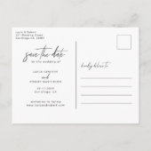 Elegant Black en White Photo Save the Date Aankondigingskaart (Achterkant)