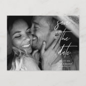 Elegant Black en White Photo Save the Date Aankondigingskaart (Voorkant)