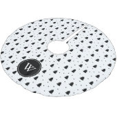 Elegant Black en White Pine Trees op maat Kerstboom Rok (Gekanteld)