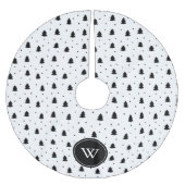 Elegant Black en White Pine Trees op maat Kerstboom Rok (Voorkant)