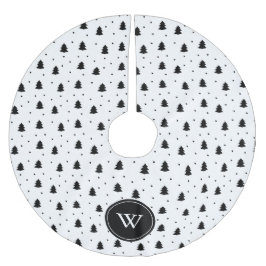 Elegant Black en White Pine Trees op maat Kerstboom Rok