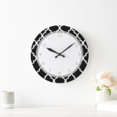Elegant Black en White Quatrefoil Pattern Grote Klok (Huis)