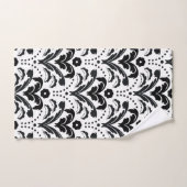 Elegant Black en White Retro Art Deco Damask Bad Handdoek (Handdoek)