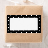 Elegant Black en White Retro Polka Dots Etiket (Insitu)