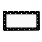 Elegant Black en White Retro Polka Dots Etiket (Voorkant)