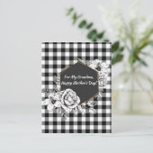 Elegant Black en White Rose Grandma Moederdag Feestdagenkaart (Staand voorkant)
