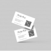 Elegant Black en White RSVP QR Code Weddenschap Informatiekaartje