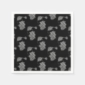 Elegant Black en White Santa Typografie Kerstmis Servet (Voorkant)