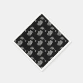 Elegant Black en White Santa Typografie Kerstmis Servet (Hoek)