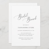Elegant Black en White Simple Bridal Brunch Kaart (Voorkant / Achterkant)