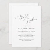 Elegant Black en White Simple Bridal Luncheon Kaart (Voorkant / Achterkant)