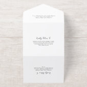 Elegant Black en White Simple Modern Wedding All In One Uitnodiging (Buiten)