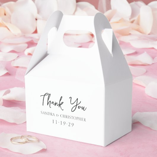 Elegant Black en White Simple Modern Wedding Bedankdoosjes (Huwelijk)