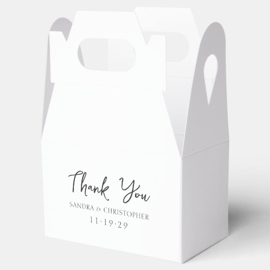 Elegant Black en White Simple Modern Wedding Bedankdoosjes (Geopend)
