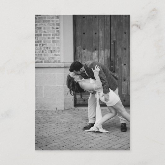 Elegant Black en White Simple Modern Wedding Informatiekaartje (Achterkant)