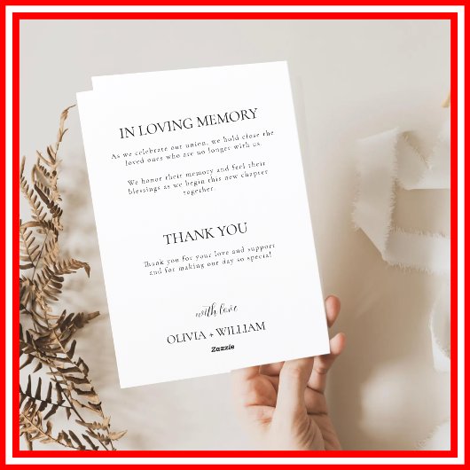 Elegant Black en White Simple Modern Wedding Programma