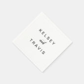 Elegant Black en White Simple Modern Wedding Servet (Hoek)